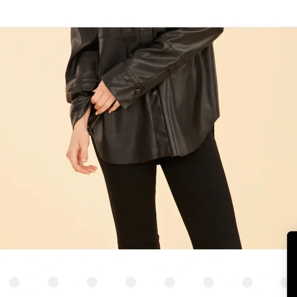 DOLCE CABO Faux Vegan Leather Button Up Shirt SIZE Small NWOT - Picture 3 of 11